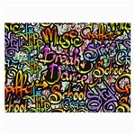 Graffiti Word Seamless Pattern Large Glasses Cloth Front