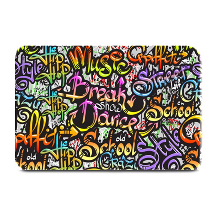 Graffiti Word Seamless Pattern Plate Mats