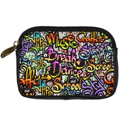 Graffiti Word Seamless Pattern Digital Camera Leather Case by Pakemis