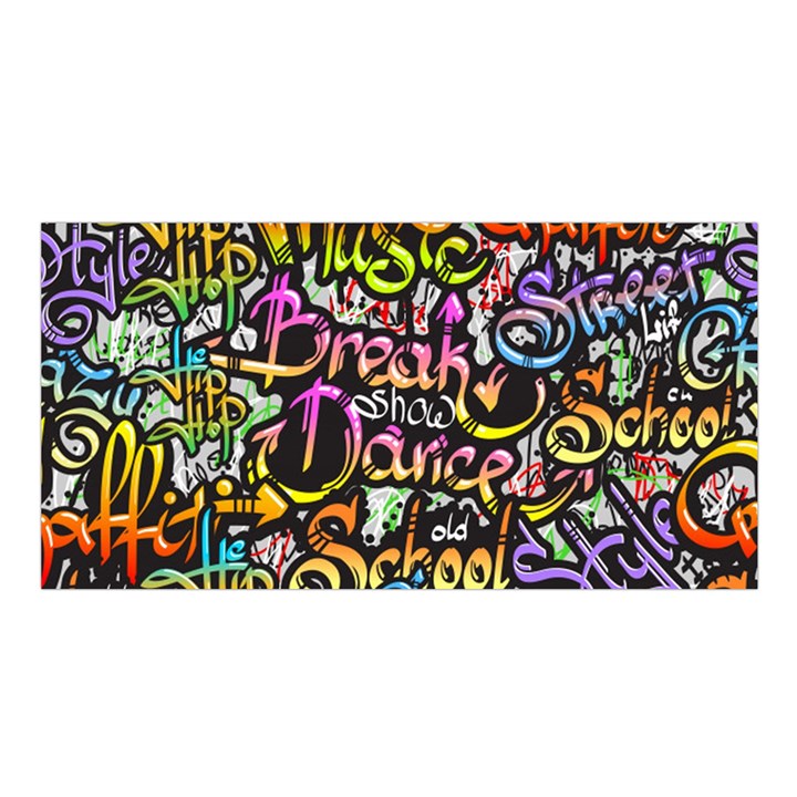 Graffiti Word Seamless Pattern Satin Shawl 45  x 80 