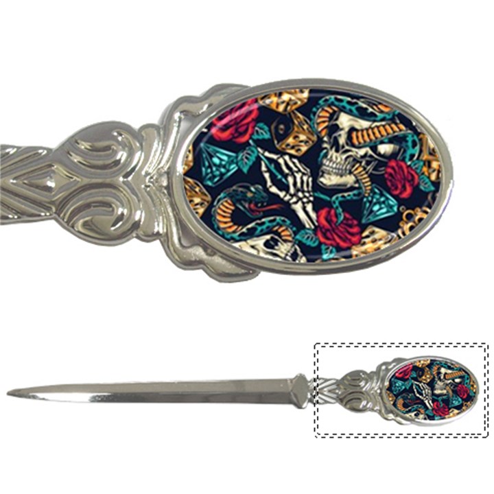 Vintage Art Tattoos Colorful Seamless Pattern Letter Opener