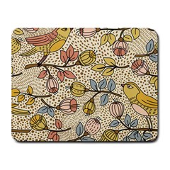 Seamless Pattern With Flower Bird Small Mousepad