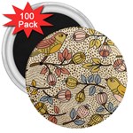 Seamless Pattern With Flower Bird 3  Magnets (100 pack) Front