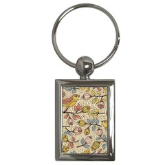 Seamless Pattern With Flower Bird Key Chain (rectangle) by Pakemis