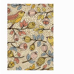 Seamless Pattern With Flower Bird Small Garden Flag (two Sides) by Pakemis