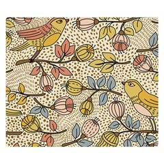 Seamless Pattern With Flower Bird Flano Blanket (small)