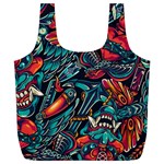 Vintage Tattoos Colorful Seamless Pattern Full Print Recycle Bag (XL) Front