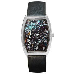 Abstract Colorful Texture Barrel Style Metal Watch