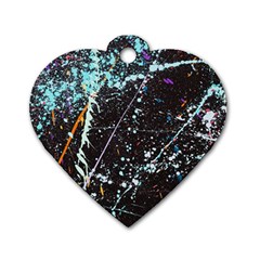 Abstract Colorful Texture Dog Tag Heart (One Side)