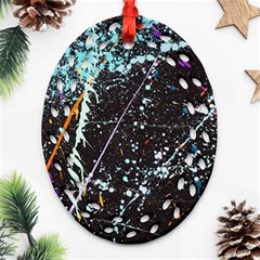 Abstract Colorful Texture Oval Filigree Ornament (Two Sides)