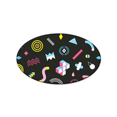 Memphis Design Seamless Pattern Sticker Oval (10 Pack)