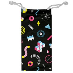 Memphis Design Seamless Pattern Jewelry Bag