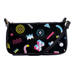 Memphis Design Seamless Pattern Shoulder Clutch Bag by Pakemis