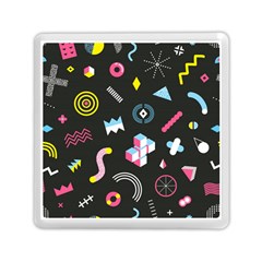 Memphis Design Seamless Pattern Memory Card Reader (square) by Pakemis