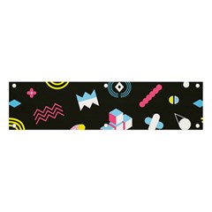 Memphis Design Seamless Pattern Banner And Sign 4  X 1 