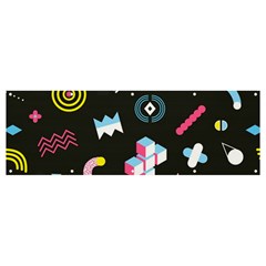 Memphis Design Seamless Pattern Banner And Sign 12  X 4 