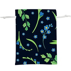 Abstract Wild Flower Dark Blue Background Blue Flowers Blossoms Flat Retro Seamless Pattern Daisy Lightweight Drawstring Pouch (xl) by Pakemis