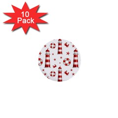 Nautical Seamless Pattern 1  Mini Buttons (10 Pack) 