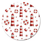 Nautical Seamless Pattern Magnet 5  (Round) Front