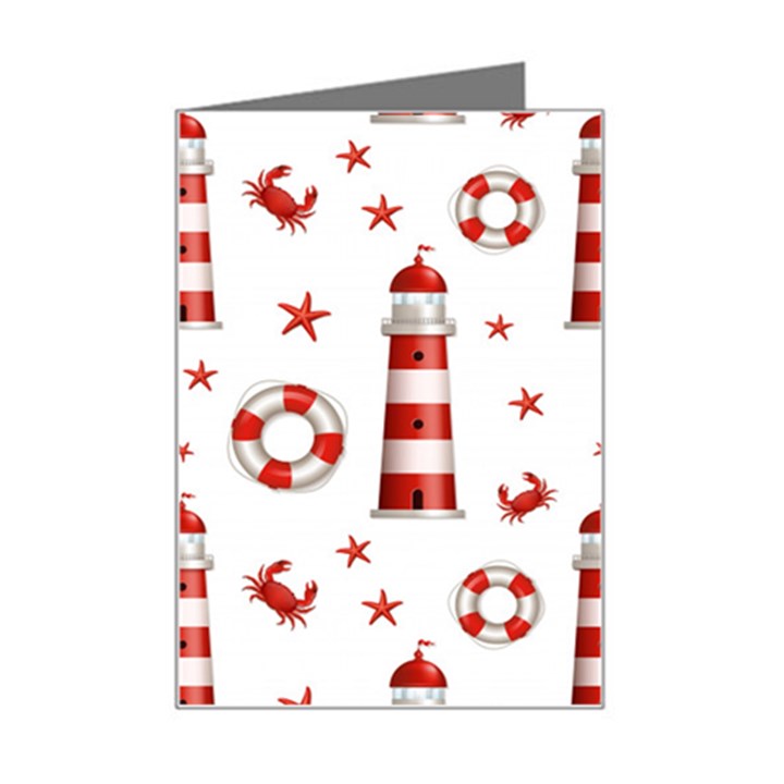 Nautical Seamless Pattern Mini Greeting Card