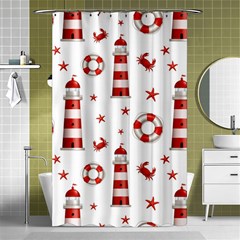 Nautical Seamless Pattern Shower Curtain 48  X 72  (small)  by Pakemis