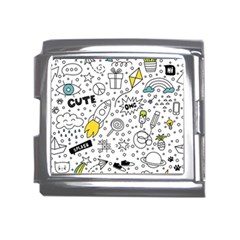 Set Cute Colorful Doodle Hand Drawing Mega Link Italian Charm (18mm) by Pakemis