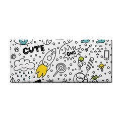 Set Cute Colorful Doodle Hand Drawing Hand Towel by Pakemis