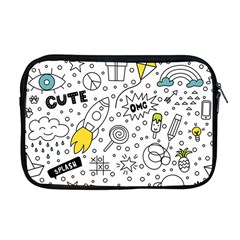 Set Cute Colorful Doodle Hand Drawing Apple Macbook Pro 17  Zipper Case by Pakemis