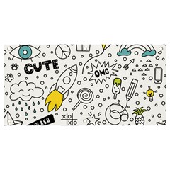 Set Cute Colorful Doodle Hand Drawing Banner And Sign 4  X 2  by Pakemis