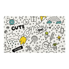 Set Cute Colorful Doodle Hand Drawing Banner And Sign 5  X 3  by Pakemis