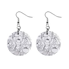 Contemporary Nature Seamless Pattern Mini Button Earrings by Pakemis