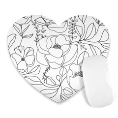 Contemporary Nature Seamless Pattern Heart Mousepad by Pakemis