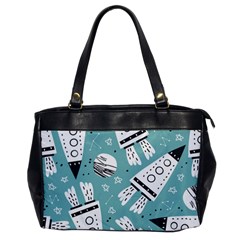 Cute Seamless Pattern With Rocket Planets Stars Oversize Office Handbag by Pakemis