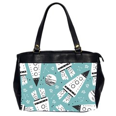 Cute Seamless Pattern With Rocket Planets Stars Oversize Office Handbag (2 Sides) by Pakemis