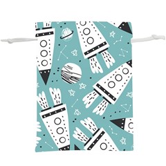 Cute Seamless Pattern With Rocket Planets Stars Lightweight Drawstring Pouch (xl) by Pakemis