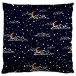 Hand Drawn Scratch Style Night Sky With Moon Cloud Space Among Stars Seamless Pattern Vector Design Standard Flano Cushion Case (One Side) Front