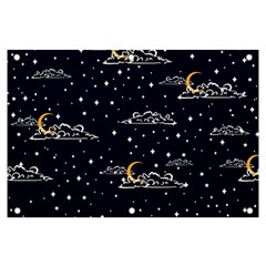 Hand Drawn Scratch Style Night Sky With Moon Cloud Space Among Stars Seamless Pattern Vector Design Banner And Sign 6  X 4  by Pakemis