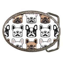 Dog French Bulldog Seamless Pattern Face Head Belt Buckles by Pakemis