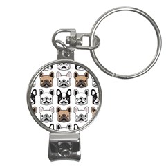 Dog French Bulldog Seamless Pattern Face Head Nail Clippers Key Chain