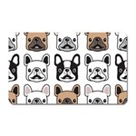 Dog French Bulldog Seamless Pattern Face Head Magnet (Rectangular) Front