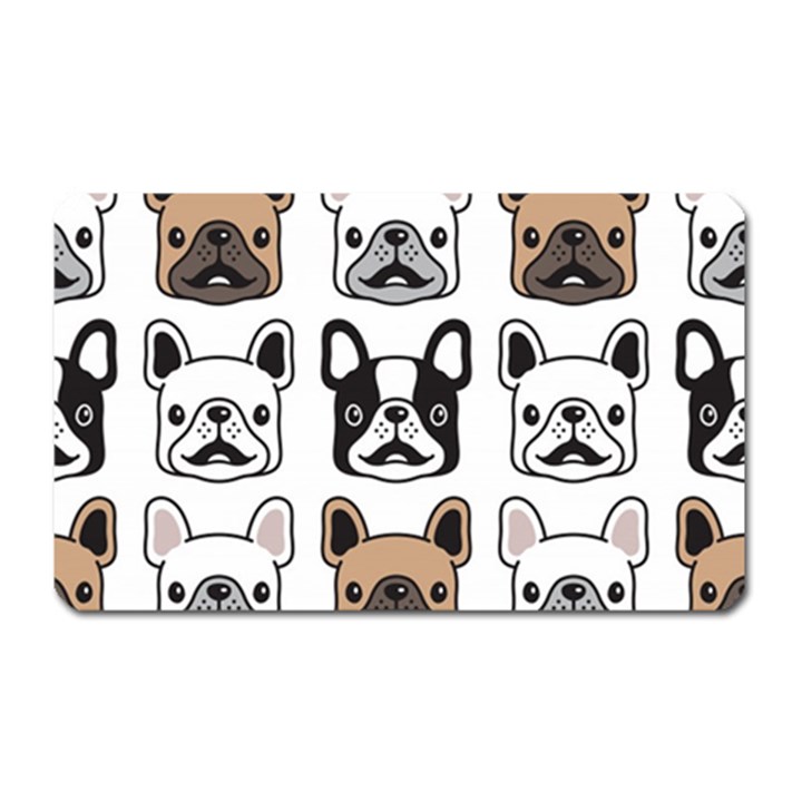 Dog French Bulldog Seamless Pattern Face Head Magnet (Rectangular)