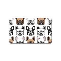 Dog French Bulldog Seamless Pattern Face Head Magnet (name Card) by Pakemis