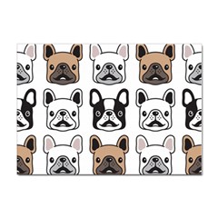 Dog French Bulldog Seamless Pattern Face Head Sticker A4 (10 Pack)