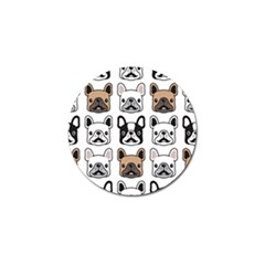 Dog French Bulldog Seamless Pattern Face Head Golf Ball Marker (4 Pack) by Pakemis