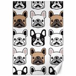 Dog French Bulldog Seamless Pattern Face Head Canvas 12  x 18  11.88 x17.36  Canvas - 1