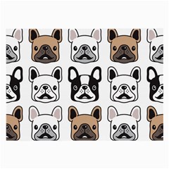 Dog French Bulldog Seamless Pattern Face Head Large Glasses Cloth (2 Sides) by Pakemis