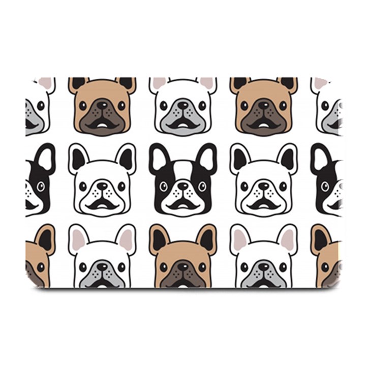 Dog French Bulldog Seamless Pattern Face Head Plate Mats