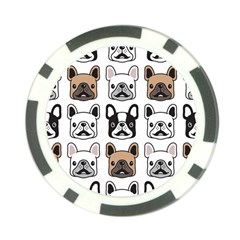 Dog French Bulldog Seamless Pattern Face Head Poker Chip Card Guard by Pakemis