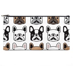 Dog French Bulldog Seamless Pattern Face Head Pencil Case by Pakemis