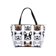 Dog French Bulldog Seamless Pattern Face Head Classic Shoulder Handbag by Pakemis